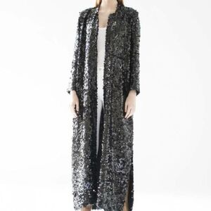 NWT WE‎ ARE LEONE BLACK MORGAN SEQUIN COAT SZ XS/S